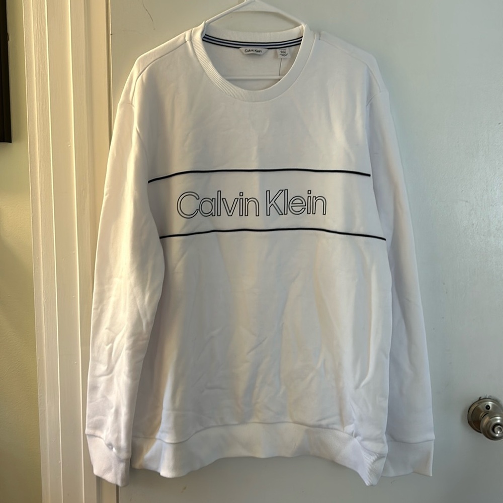 White Calvin Klein Crew Neck